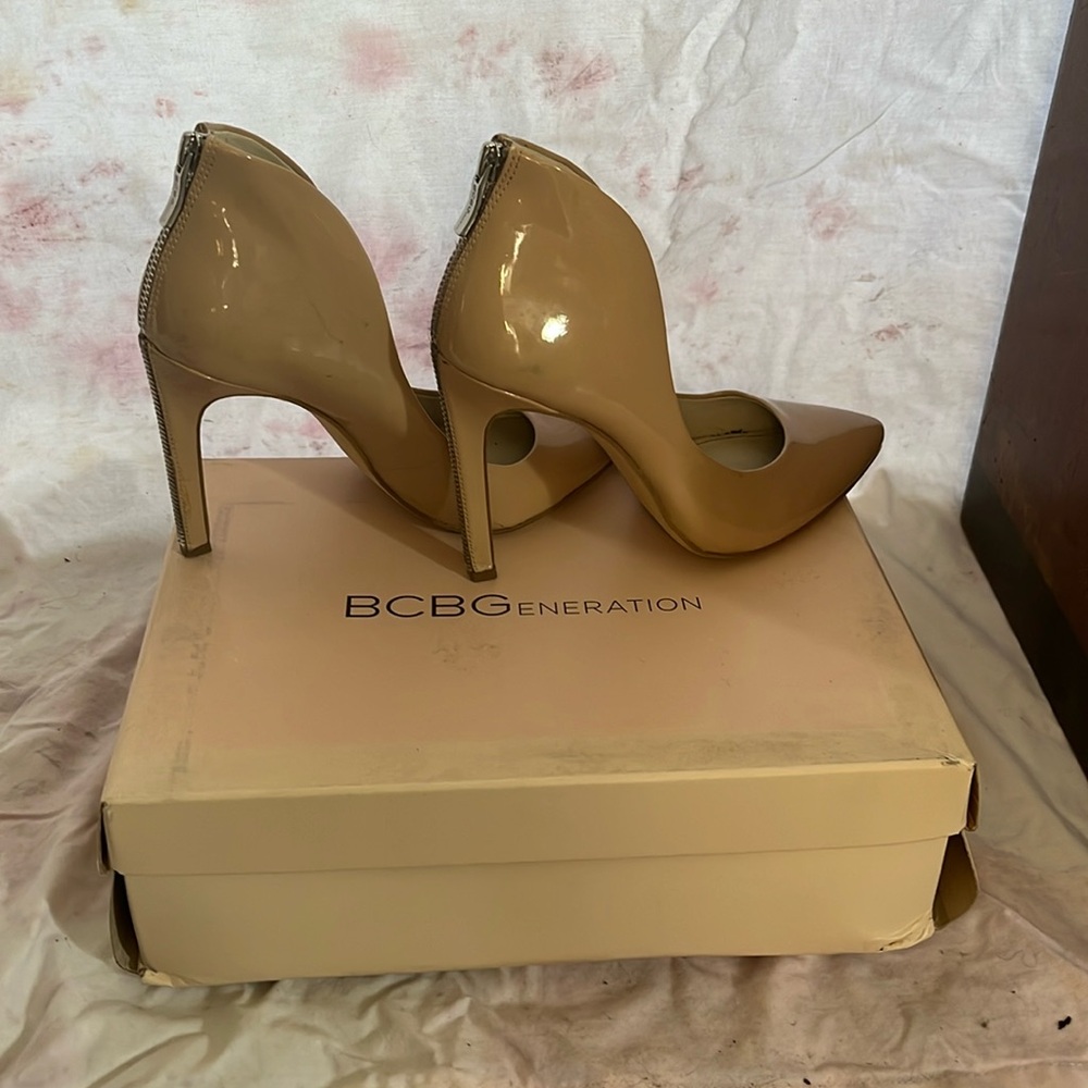 BCBG Patent Zipper Heel